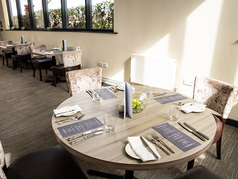 A table set up at The Wharncliffe Restaurant