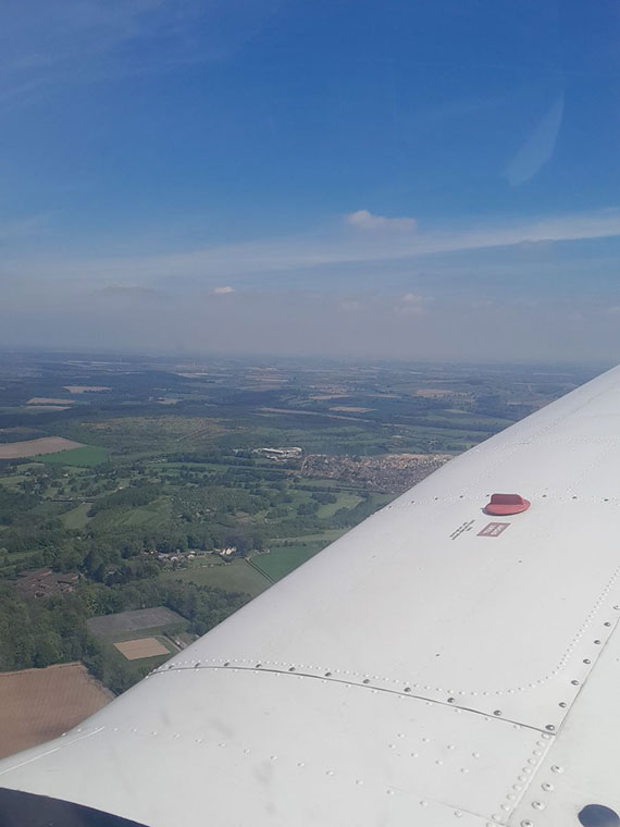 View from the window of a student flying a light aircraft