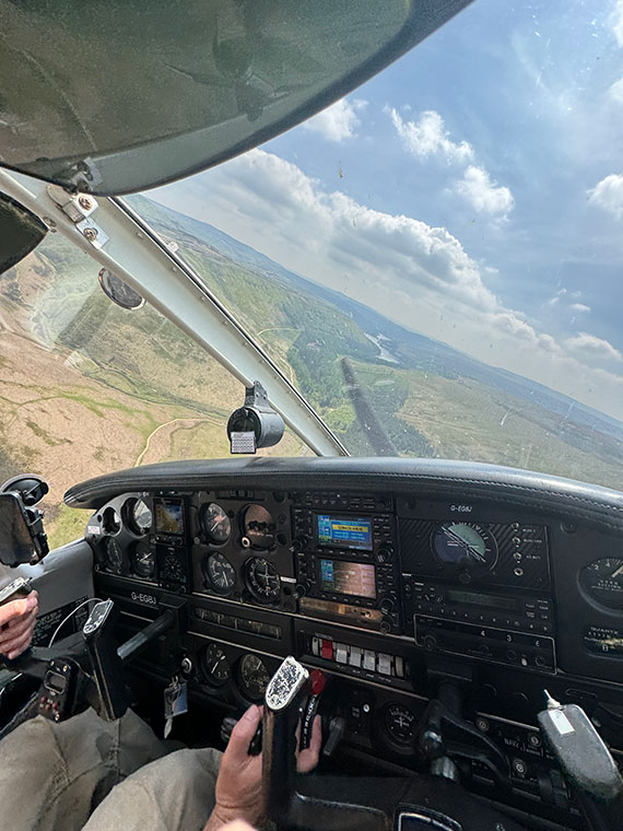 Student flying a light aircraft