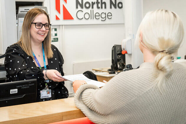 A member of staff and a student at North Notts College