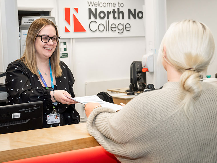 A member of staff and a student at North Notts College