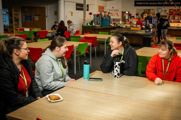 Students in the Dearne Valley College canteen