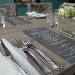 A close up of a dinner table at The Wharncliffe Restaurant