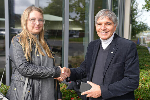 Samantha Osborne receiving the Rotherham Sitwell Rotary Club Bursary for Nursing