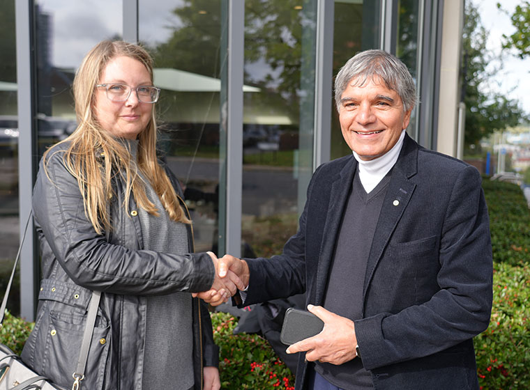 Samantha Osborne receiving the Rotherham Sitwell Rotary Club Bursary for Nursing