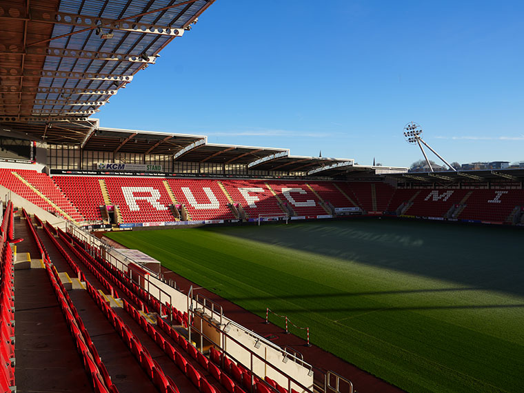 The football pitch at Rotherham United Football Club