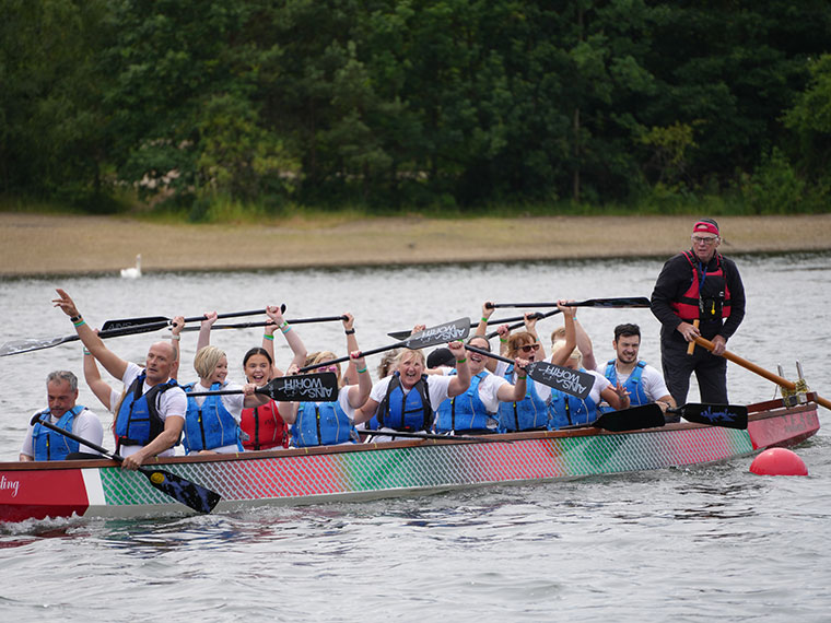 Dragon boat race at Manvers Lake on One Team day 2024