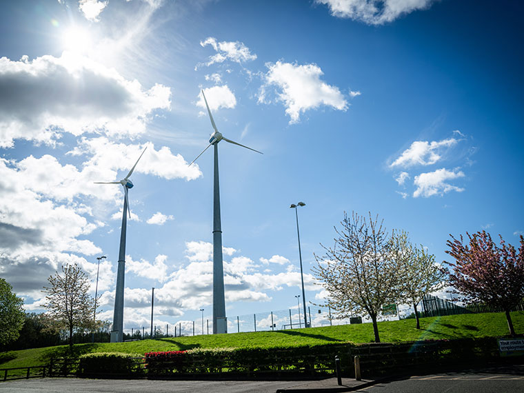 The wind turbines at Dearne Valley College