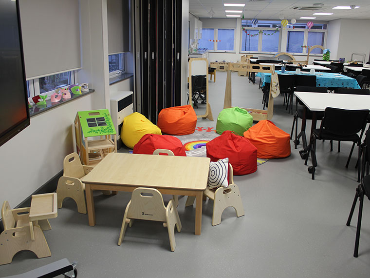 Inside the early years room at North Notts College