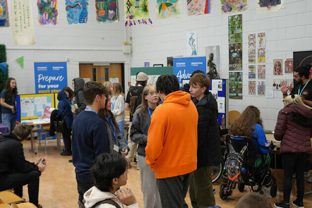 Students at the Rotherham College sign up event